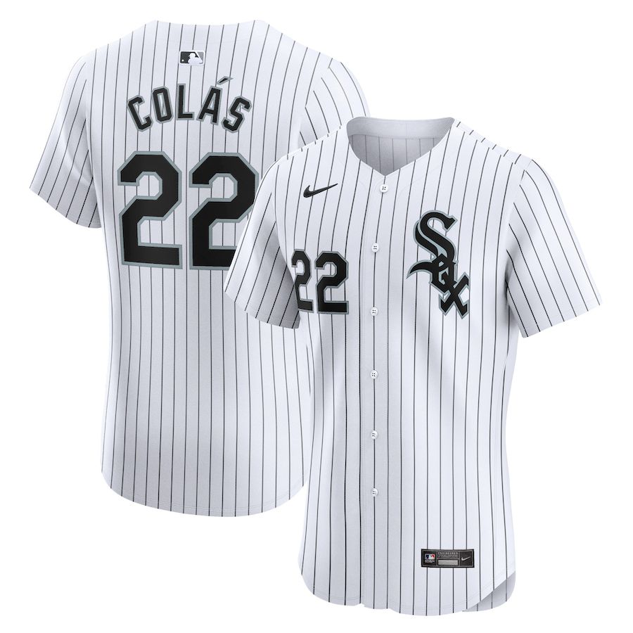 Men Chicago White Sox #22 Oscar Colas Nike White Home Elite Player MLB Jersey->->